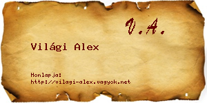 Világi Alex névjegykártya